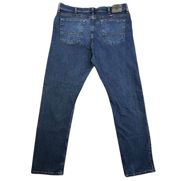 Wrangler Jeans Mens 38x32 (Fits 38x33) Blue Denim Slim Straight Western Cowboy - Picture 8 of 13